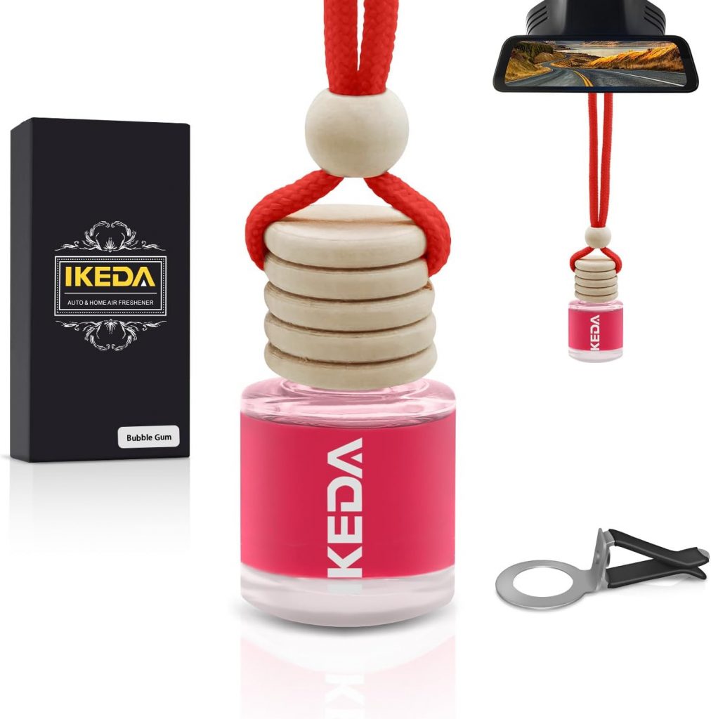 Ikeda Car Air Freshener Hängend, 45 Tage Lang, Mit Clip & Edlem Glas, Fruchtige…