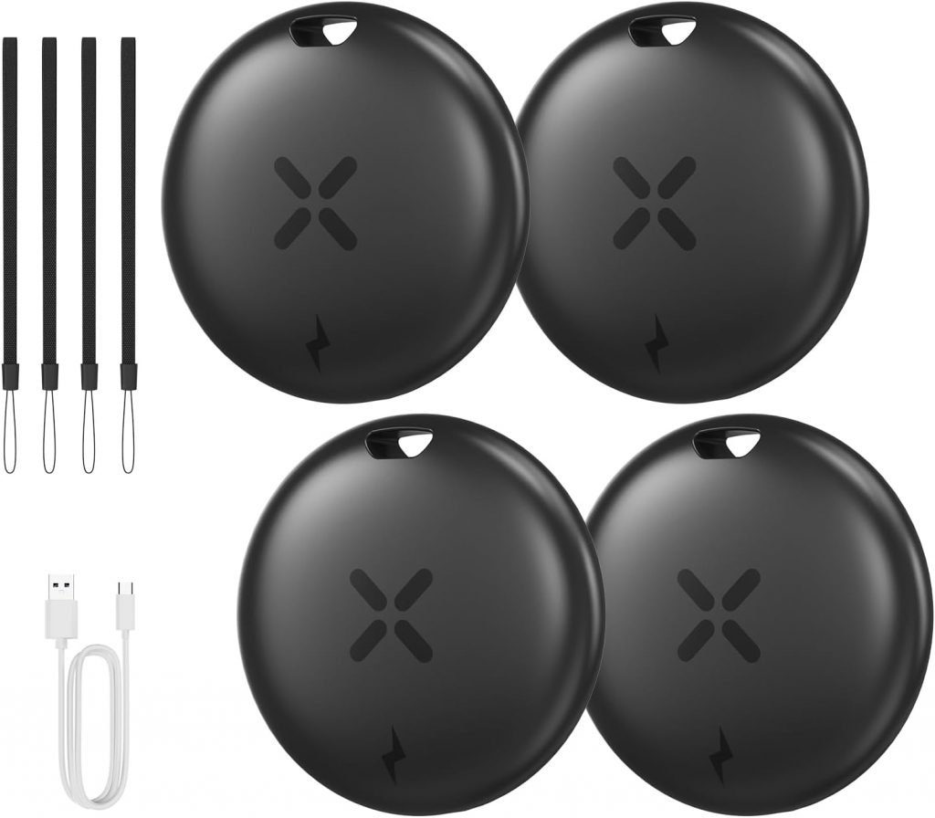 Smart Tag 4 Pack – USB-C-Aufladung Tracker Tag Kompatibel mit Apple Wo ist? (iOS…