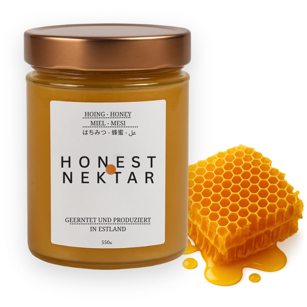 Honest Nektar Heidehonig aus Estland, 550 g Glas – roher Honig, geerntet und produziert in Estland, aromatischer…