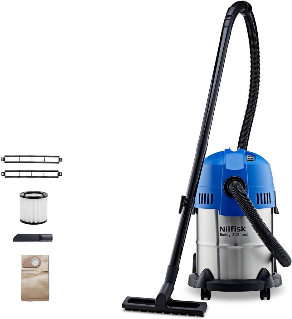 Nilfisk Buddy II 18L Nass Trockensauger – Staubsauger für Werkstatt, Haus, Garten und Auto (1200 W)