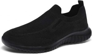 TIOSEBON Herren Slip On Sportschuhe Lässige Tennis Turnschuhe Leicht Laufen Gehen Schuhe 40 EU Alles schwarz