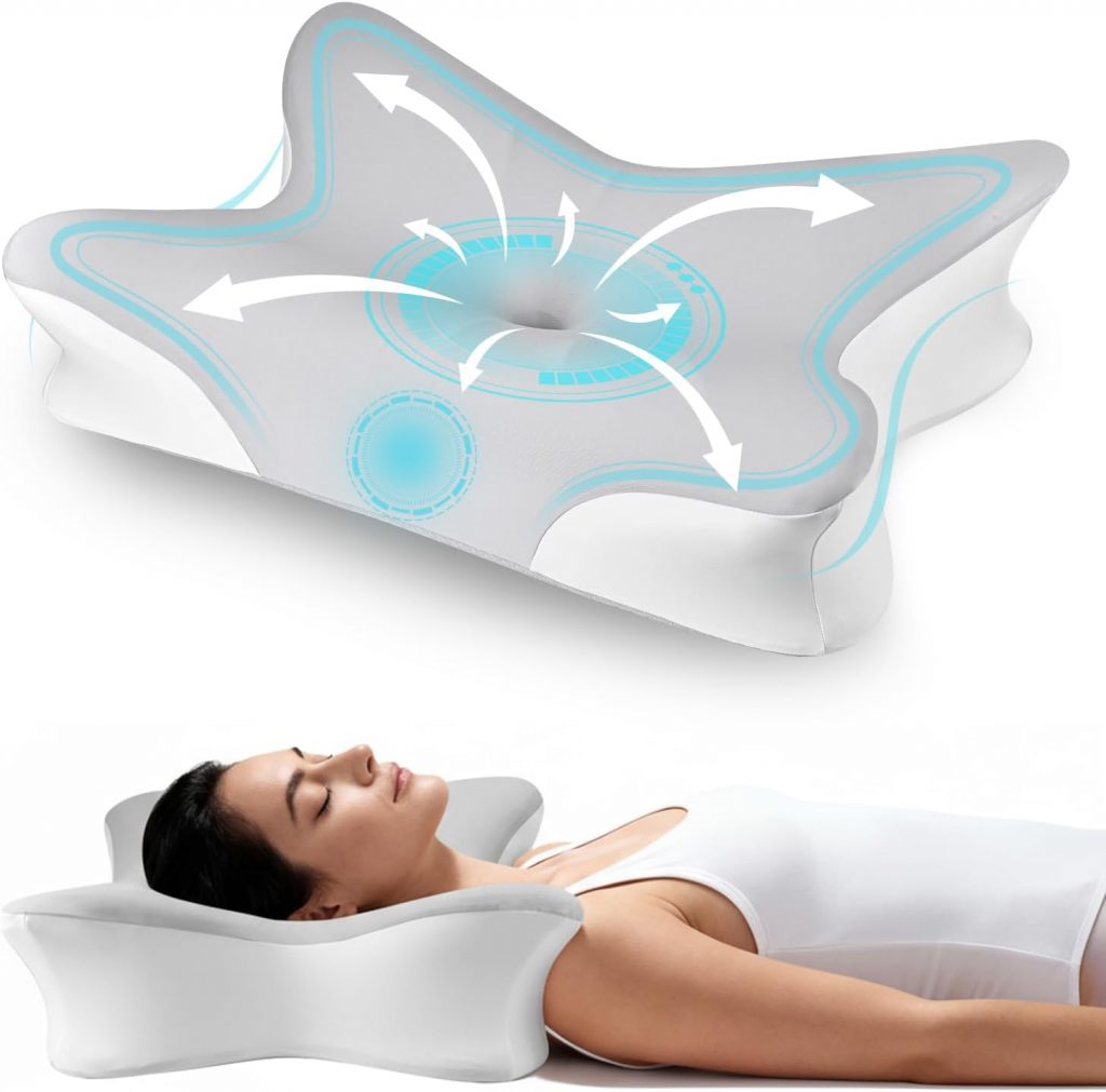 Qufby Nackenkissen Kopfkissen, Ergo Nackenkissen Kopfkissen, Memory Foam Kissen…