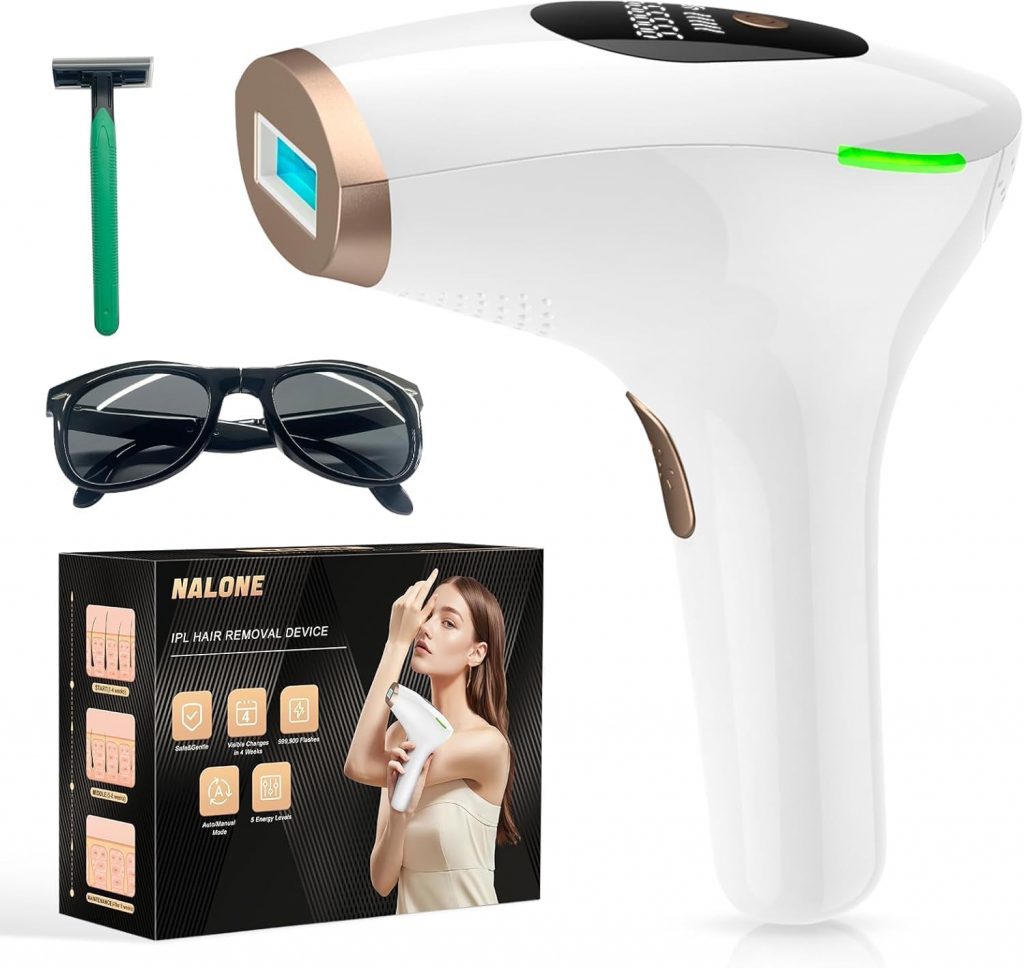 NALONE IPL Geräte Haarentfernung Laser – Schmerzfreie Haarentfernungsgerät…