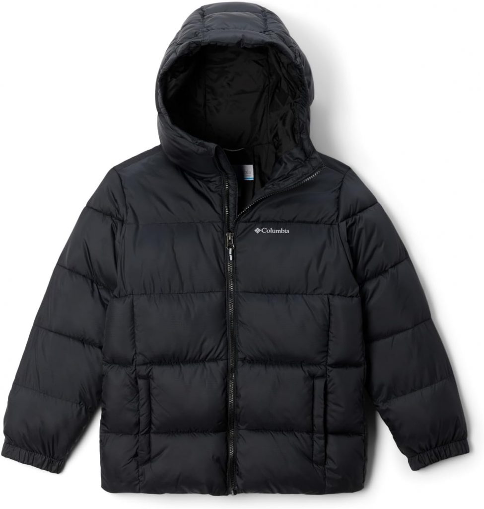 Columbia Youth Unisex Puffect™ Hooded Jacket Pufferjacke Mit Kapuze, Schwarz, S…