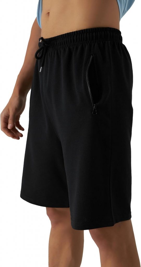 Smith & Solo Sporthose Herren Kurz – Kurze Hosen Herren, Laufshorts Männer Sommer Baumwolle Jogginghose Fitnesshose Sport Sportshorts Bermuda Shorts Hose Trainingshose Tennishose Schwarz S