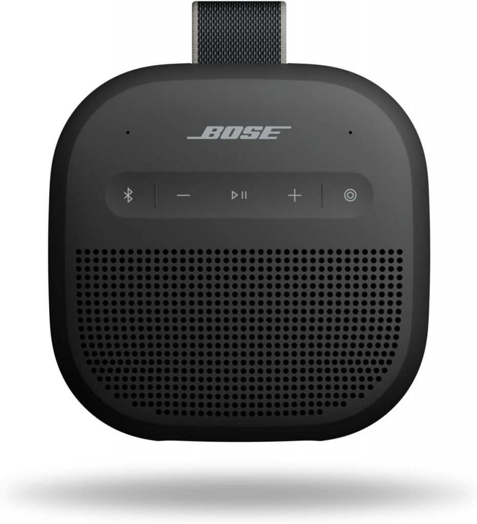 Bose SoundLink Micro Tragbarer Lautsprecher (2. Gen.), kabelloser Außen-Lautsprecher mit bis zu 12 Stunden Akkulaufzeit, wasserdicht und staubdicht, Schwarz
