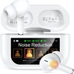 ZZU Kopfhörer Kabellose Bluetooth mit Smart Touchscreen, 48 Std. Laufzeit, Bluetooth 5.4 In-Ear Ohrhörer mit ANC & ENC Geräuschunterdrückung, 5 EQ-Modi, HiFi Stereo, IPX7 Wasserdicht Weiß