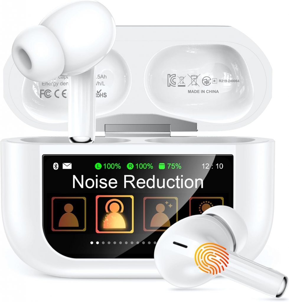 ZZU Kopfhörer Kabellose Bluetooth mit Smart Touchscreen, 48 Std. Laufzeit, Bluetooth 5.4 In-Ear Ohrhörer mit ANC &…