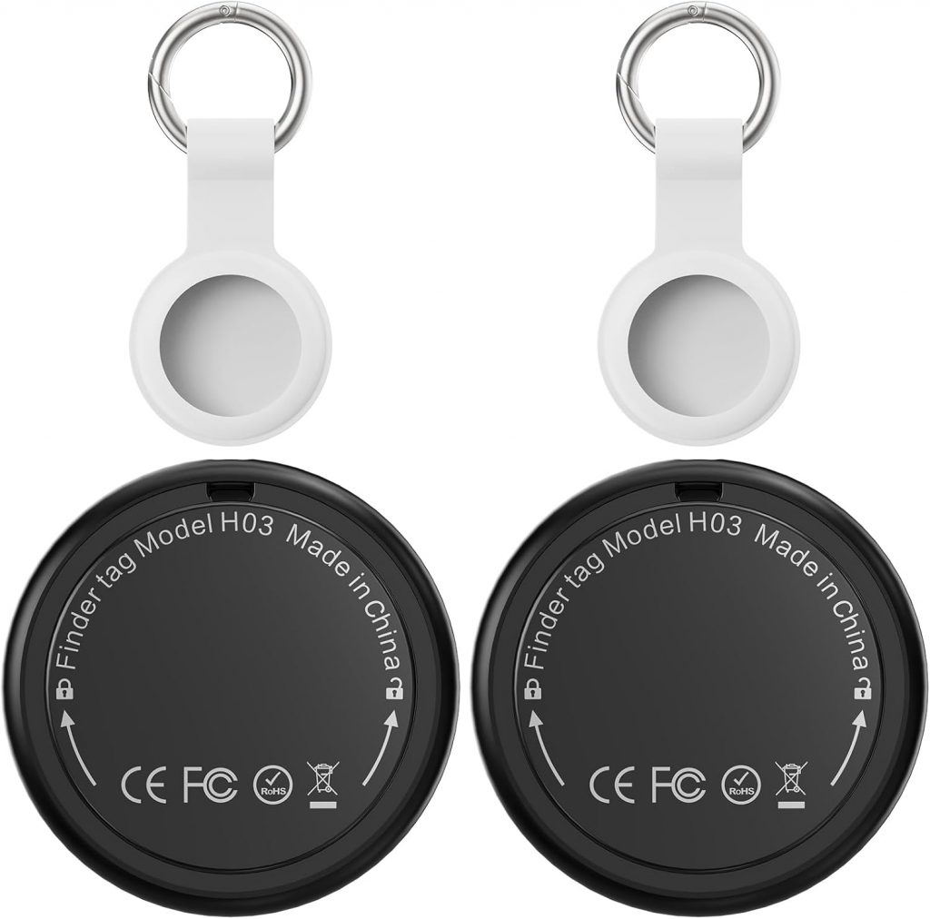 GPS Tracker – 2er Pack Smart Tracker Tags mit Apple Wo ist? (iOS NUR) mit Schutzhülle, Wasserdichter…