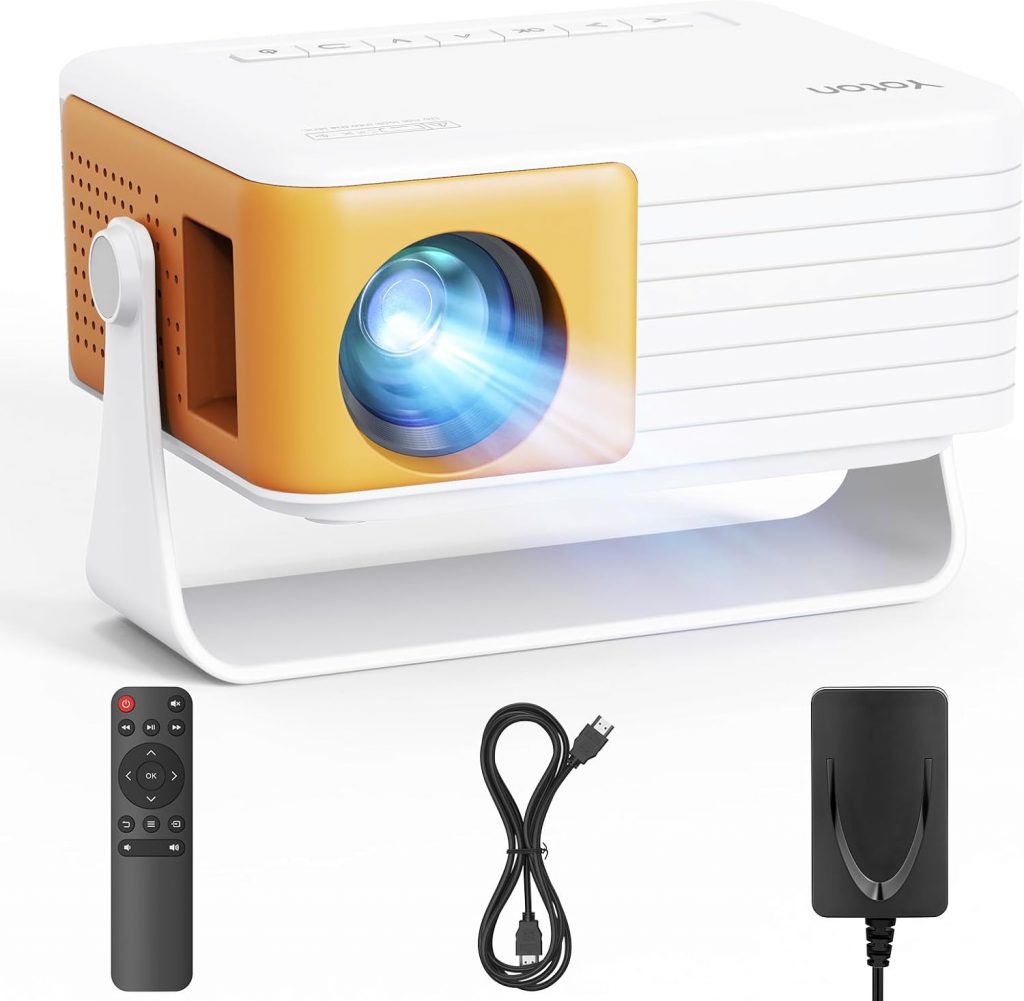 YOTON Mini Beamer Klein[180°Drehung & Auto Keystone] New Y3 Mini Projektor 1080P Unterstützt 15000L, 5 Zoom Tragbarer Beamer für Heimkino Schlafzimmer Kompatibel mit HDMI/USB/Phone/PS5/TV Stick