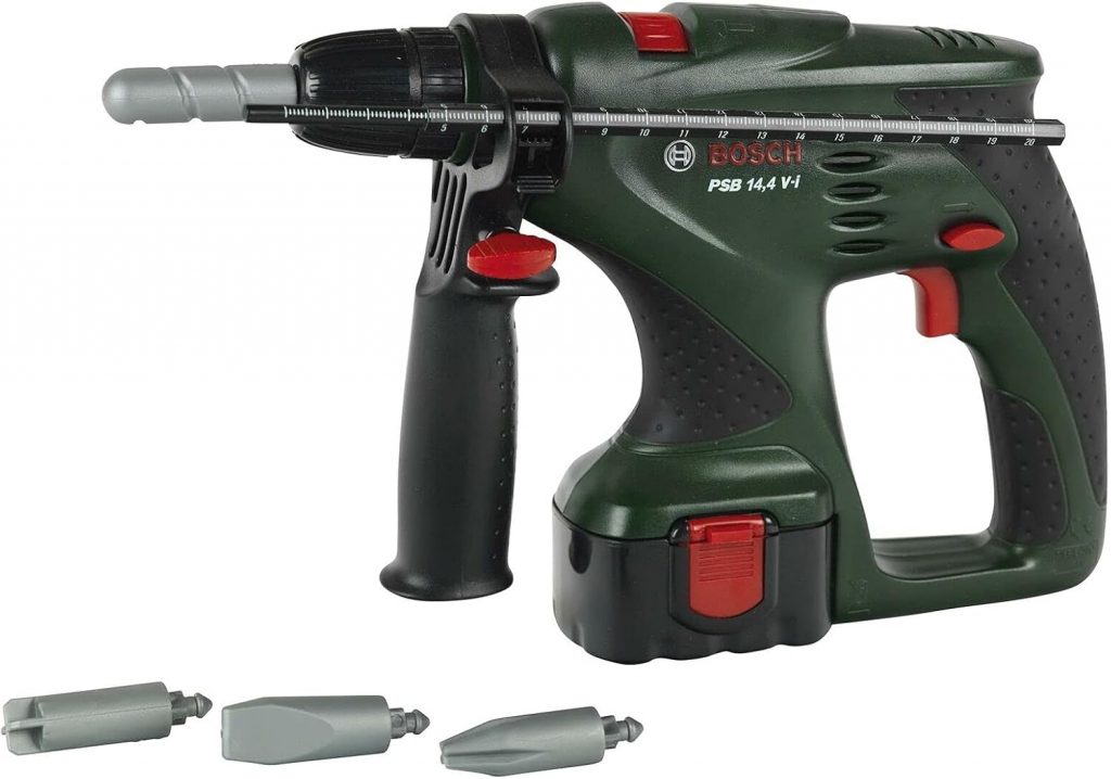 Theo Klein 8450 Bosch Schlagbohrmaschine I Schlagbohrer mit Rechts- und Linkslauf und auswechselbaren Aufsätzen I Maße: 29 cm x 15 cm x 4 cm I Spielzeug für Kinder ab 3 Jahren
