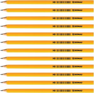 DONAU 7383001PL-99 Bleistift Holz/HB Bleistifte / 12 Stück / 12er Pack/Ungiftig/Farbe: Gelb