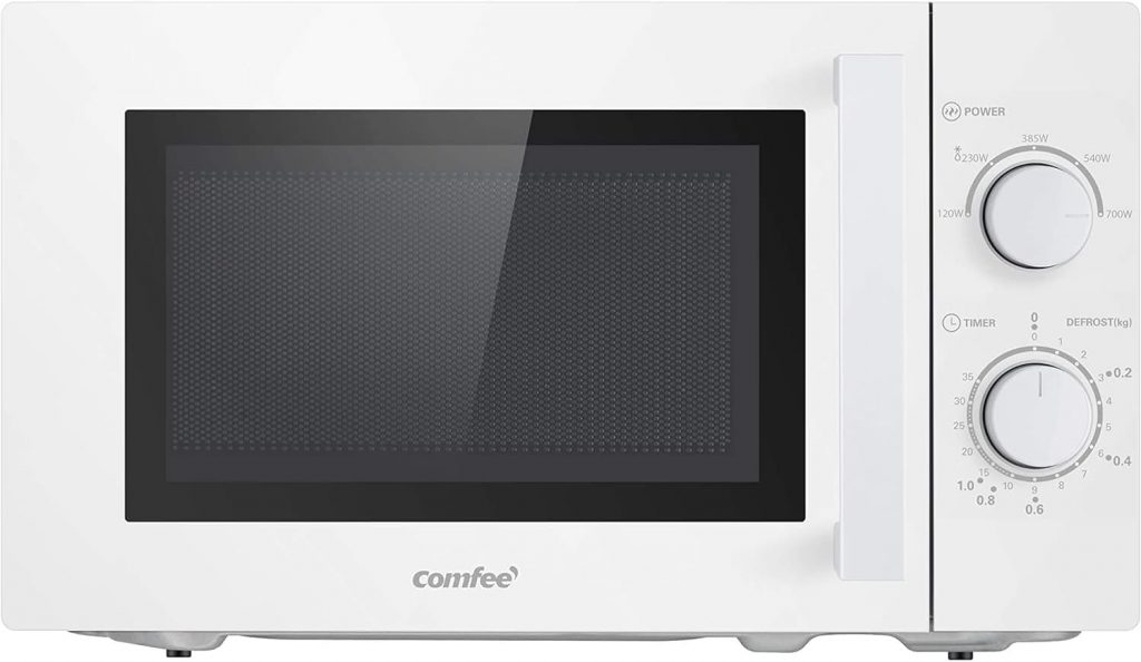Comfee CMSN 20 wh Mikrowelle / Solo-Mikrowelle mit 5 Leistungsstufen/ Innenbeleuchtung/ easy Defrost/360°Drehteller…
