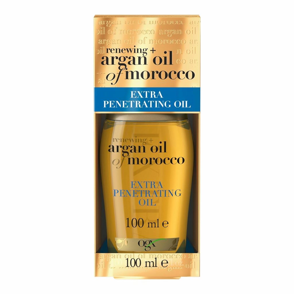 👑 OGX Argan Oil of Morocco Extra Penetrating Haar&ouml;l, besonders intensiv pflegendes Haarserum mit Argan&ouml;l und Seidenprotein, feuchtigkeitsspendendes Haarpflege &Ouml;l f&uuml;r trockenes, spr&ouml;des Haar (100 ml)