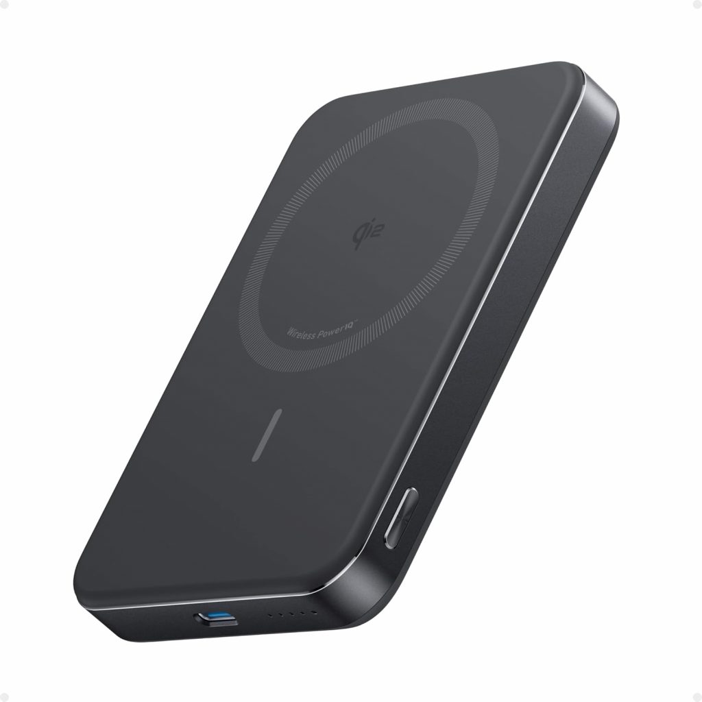 Anker MagGo Powerbank, Ultra-schlankes 10.000mAh magnetisches Akkupack, Qi2-zertifiziert, portabel, 15W Ultra-schnelles MagSafe-kompatibles Ladegerät, ergonomisches Design, nur für iPhone 17/16/15/