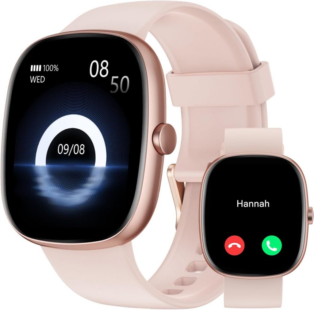 Smartwatch Damen mit Telefonfunktion,1.85" Smart Watch mit SpO2/Herzfrequenz/Schlafmonitor/Schrittzähler…