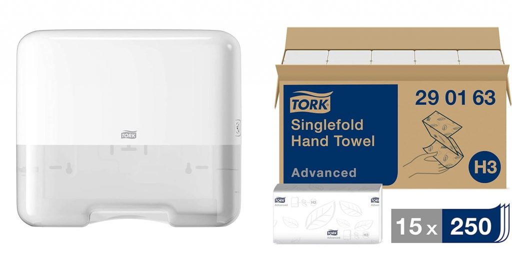 Tork Zickzack Papierhandtücher Advanced 290163 – H3 Falthandtücher, 2-lagig…