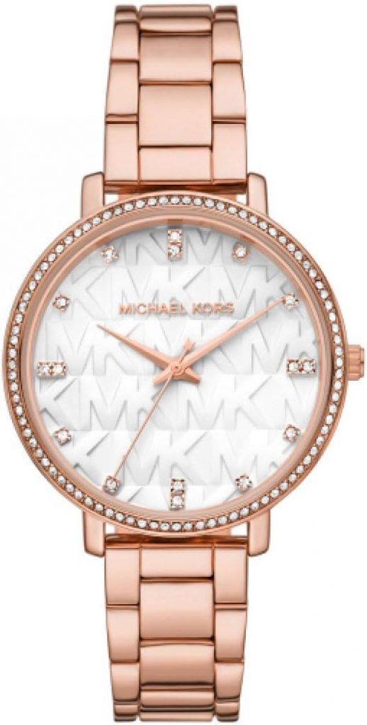Michael Kors Damen Pyper Uhr, Quarzwerk mit DREI Zeigern, mit Edelstahl- oder Legierungsarmband