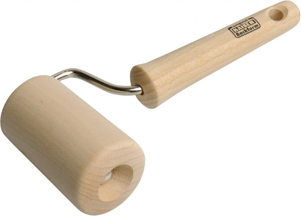 Original Kaiser Classic Teigroller klein 19 x 7,5 cm, Nudelholz, Teigausroller, Buchenholz, Leichtlauf-Mechanismus…