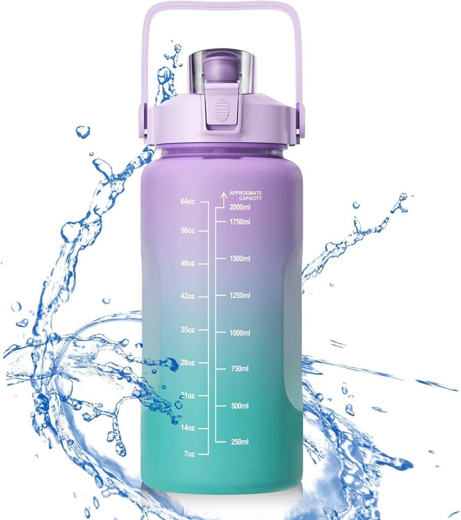 Uootach Trinkflasche 2 Liter, Wasserflasche mit Skala, BPA-freie Wasserflasche…