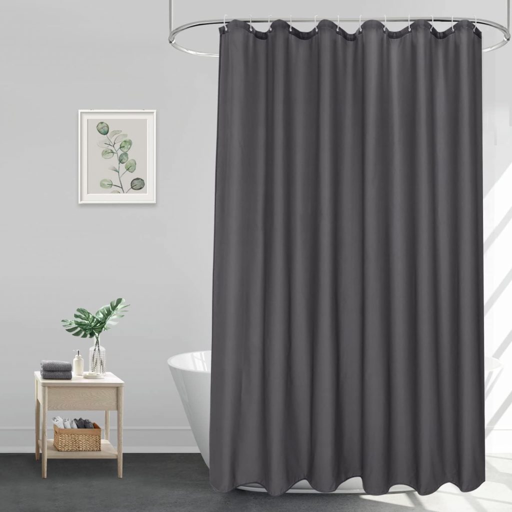 EurCross Dunkelgrau Waschbar Duschvorhang 180 x 200, Wasserdicht Dusch Vorhang…
