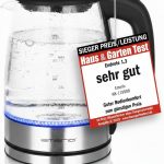 EMERIO Glas Wasserkocher mit 1.7 Liter Volumen 2200 Watt blaue LED Innenbeleuchtung 360° Basis SIEGER Preis/Leistung Haus & Garten Test bestes Borosilikatglas Auto Off WK-119988.7