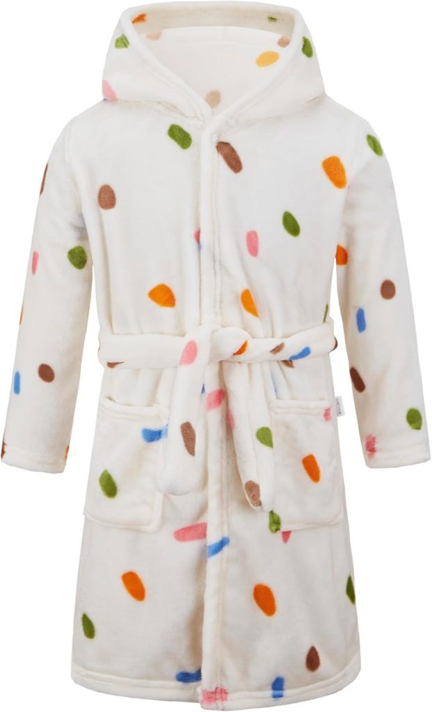 JZLPIN Unisex Baby Mit Kapuze Bademantel Kinder Flanell Pyjama Morgenmantel zum…
