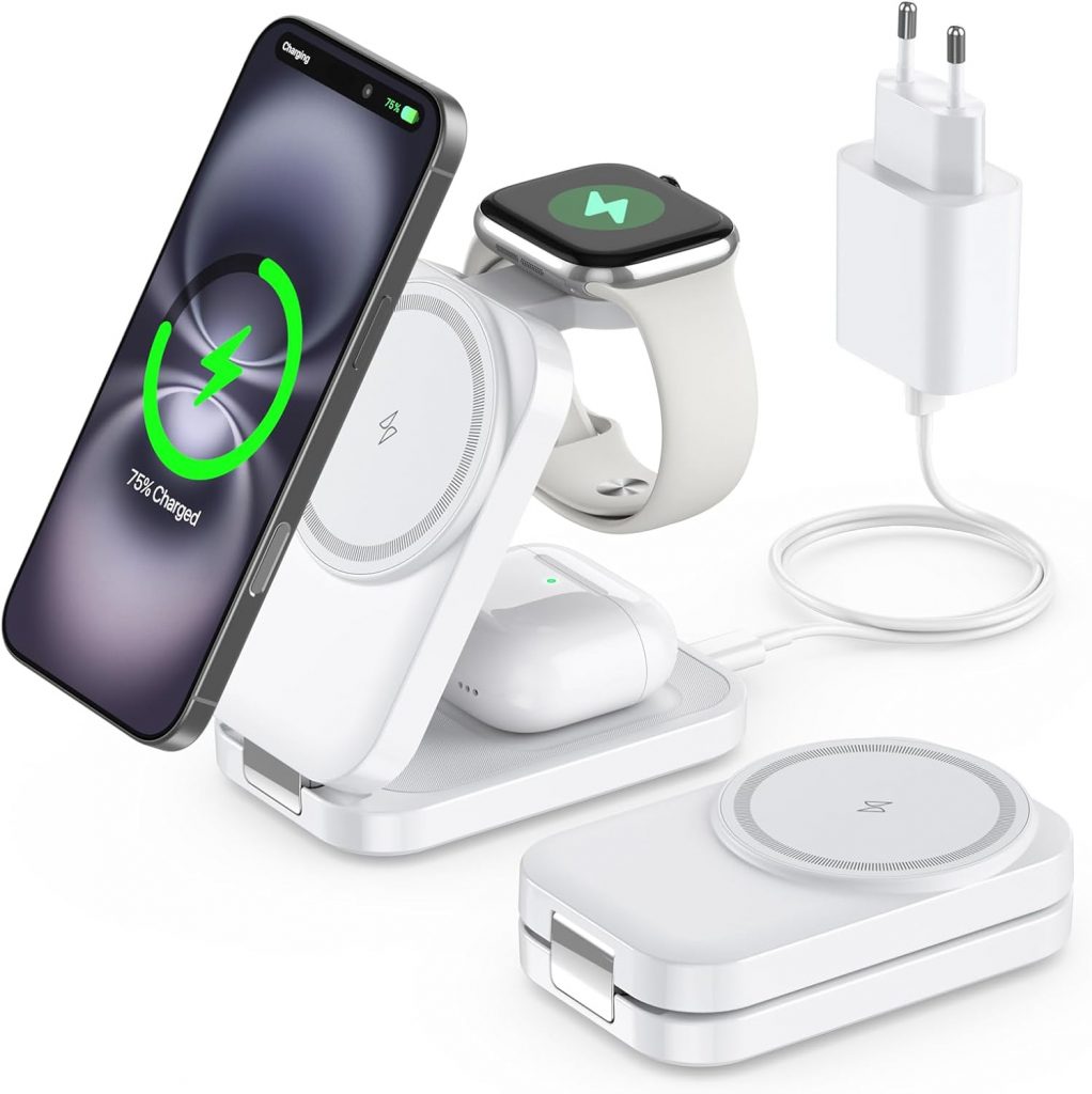Ladestation kompatibel mit Apple Watch und iPhone,Super Tragbar Magsafe…