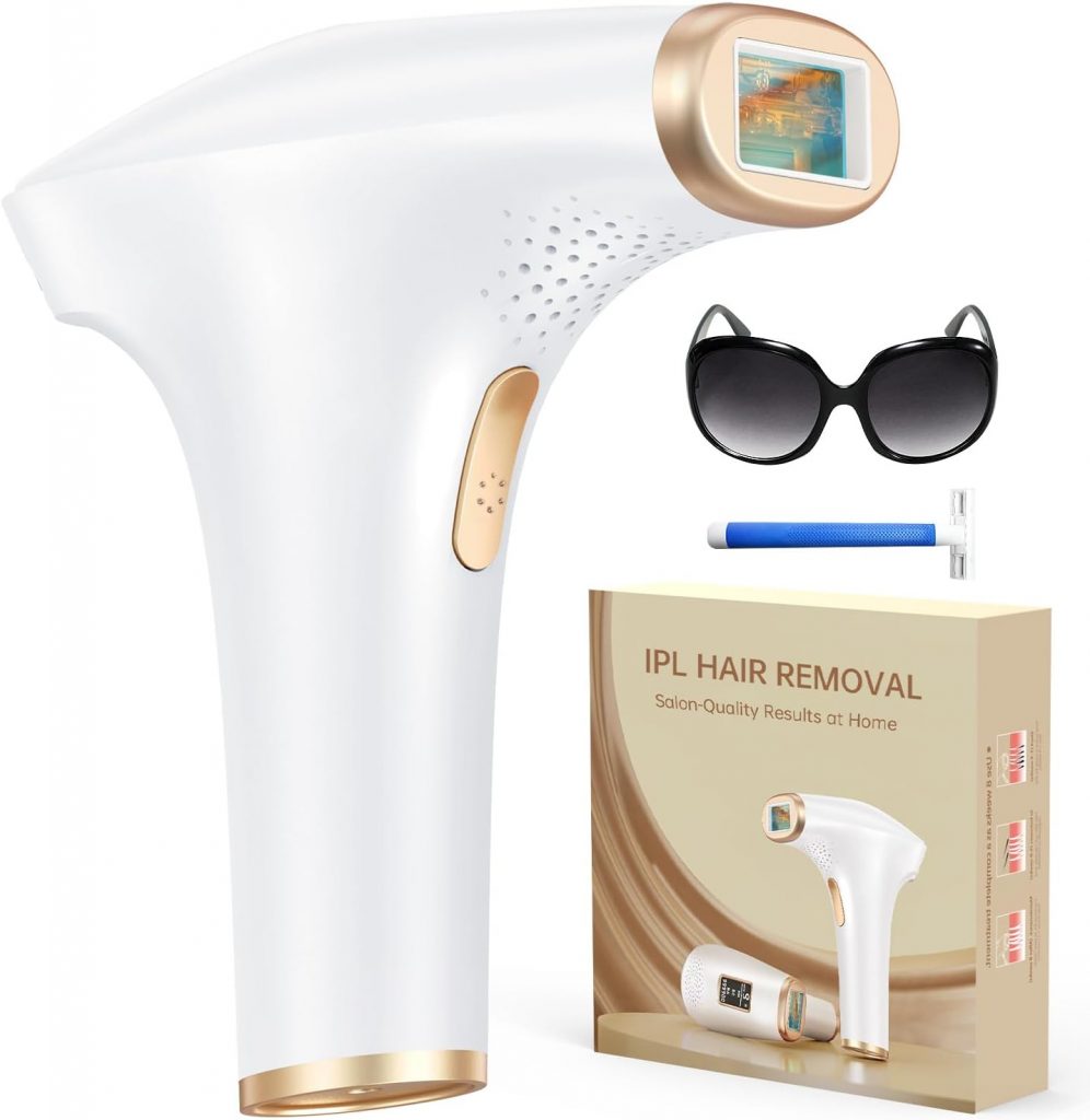 Haarlosy IPL Geräte Haarentfernung Laser – Schmerzfreie Haarentfernungsgerät mit 3 Erweiterte Funktionen HR/SC/RA, 9 Stufen, 999,900 Blitzen zu Hause für Frauen, Männer, Achseln, Bikini, Beine, Körper