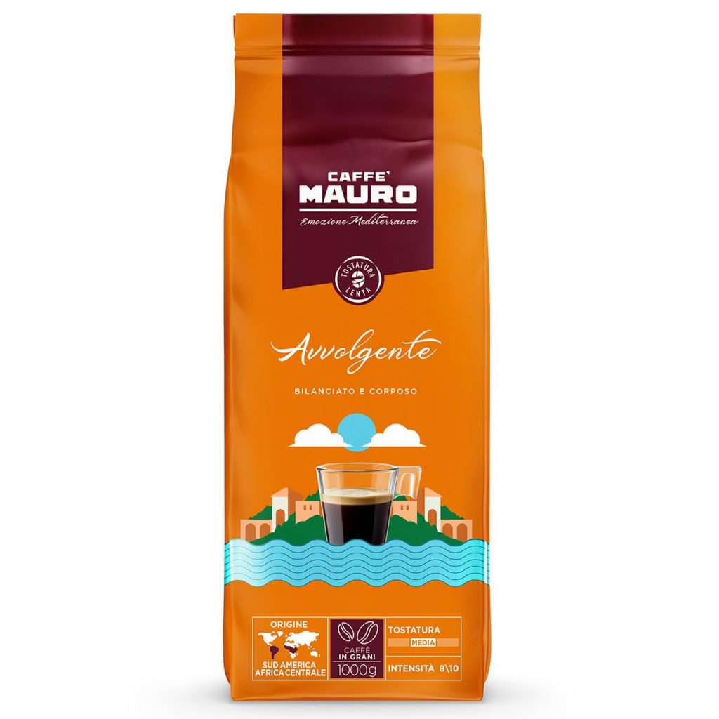 Caffè Mauro Torrefazione – Kaffeebohnen – 1 kg – Avvolgente Mischung – mittlere Röstung – Intensität 8/10…