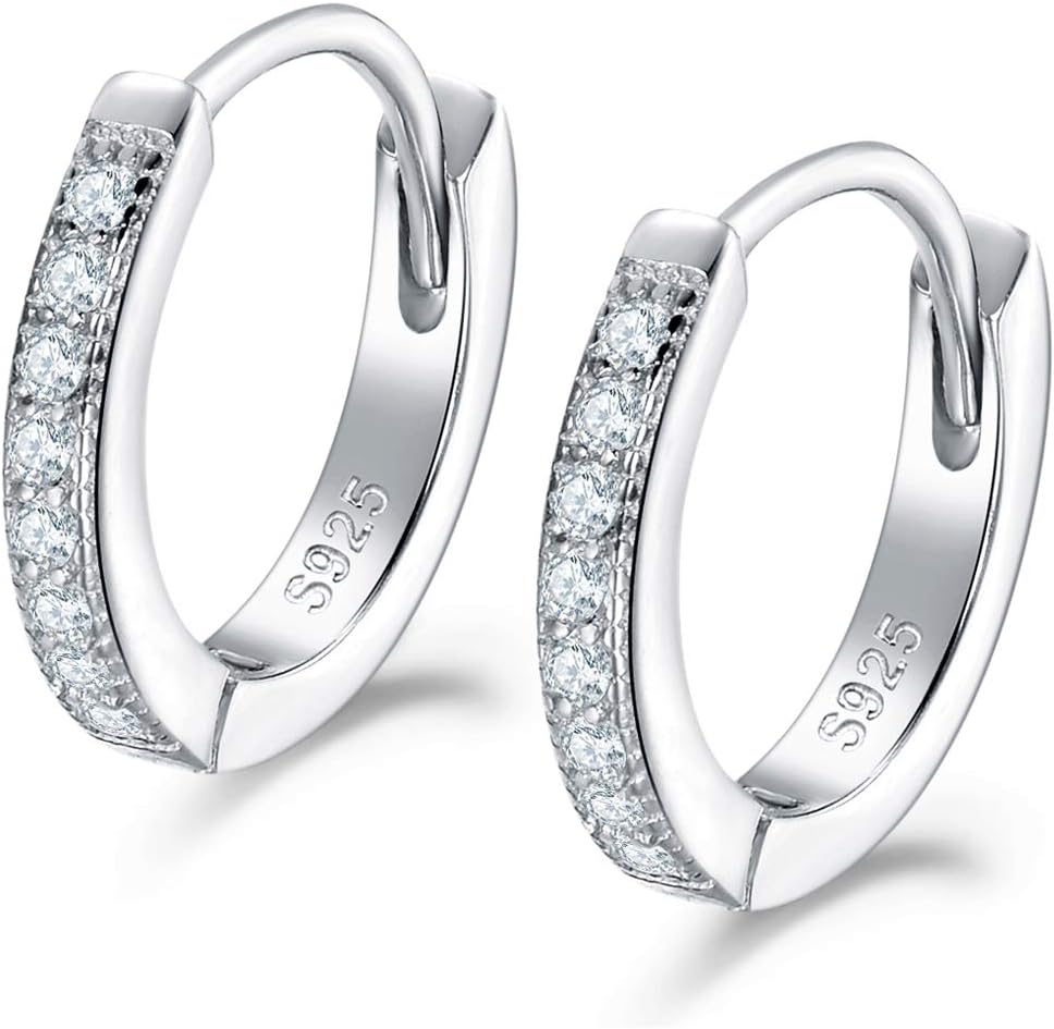 Shuxin Creolen Silber Damen Ohrringe, 925 Sterling Silber Creolen mit AAA…