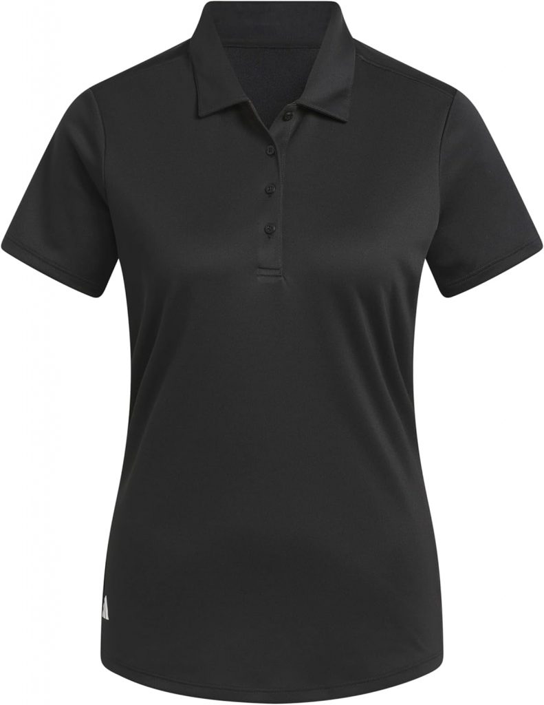 adidas Women's Women's Solid Performance Short Sleeve Polo Shirt, Black, M