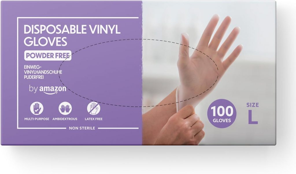 by Amazon – Einweg-Vinylhandschuhe, Größe L, 100er-Pack