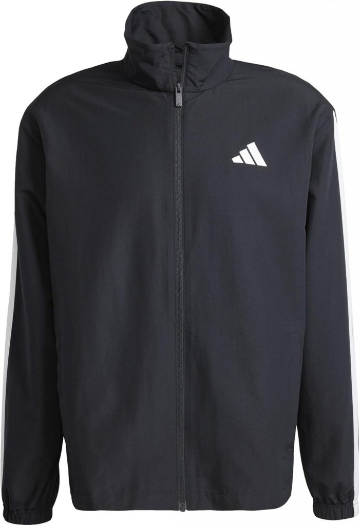 adidas Men's 3 STRIPES WOVEN TRACKSUITS, black, S