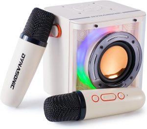 DYNASONIC B52 Karaoke mit Zwei Mikrofonen, Bluetooth-Karaoke-Lautsprecher für Kinder, elektronisches Spielzeug für Kinder (Weiß)7.36€
