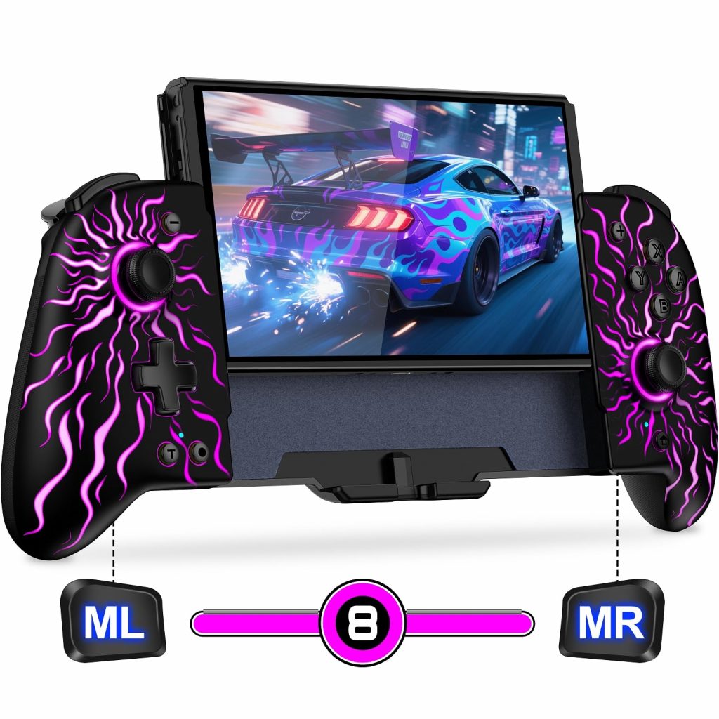 Leistungsstarker Bluetooth-Controller für Switch/Switch OLED, RGB Handheld Controller mit Makroprogrammierung…