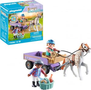 🤴 PLAYMOBIL Horses of Waterfall 71496 Ponykutsche, Zauberhafter Ausflug mit dem Pony, aufregende Abenteuer auf der Waterfall Ranch, detailreiches Spielzeug für Kinder ab 4 Jahren