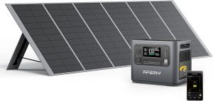 🤴 AFERIY Solar Generator 2400W mit 400W Solarmodule, 2048Wh Tragbare Powerstation (4800W Peak), LiFePO4 Batterie, 220V-240V, Faltbar Solarpanel mit USB, IP65, für Outdoor Camping, Reise, Stromausfälle