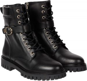 🤴 Tommy Hilfiger Damen Buckle Lace Up Boot Niedrige Stiefel