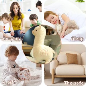 ZesGlyxyr Alpaka Kuscheltier, Stand Alpaka Plüschtier, niedliches Plüschtier zum Kuscheln und Spielen, Geschenk für Kinder Mädchen Jungen(25cm, Weiß)9.99€