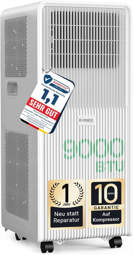 KresicoKlima Mobile Klimaanlage 9000 BTU, Klimaanlage mobil mit Abluftschlauch…