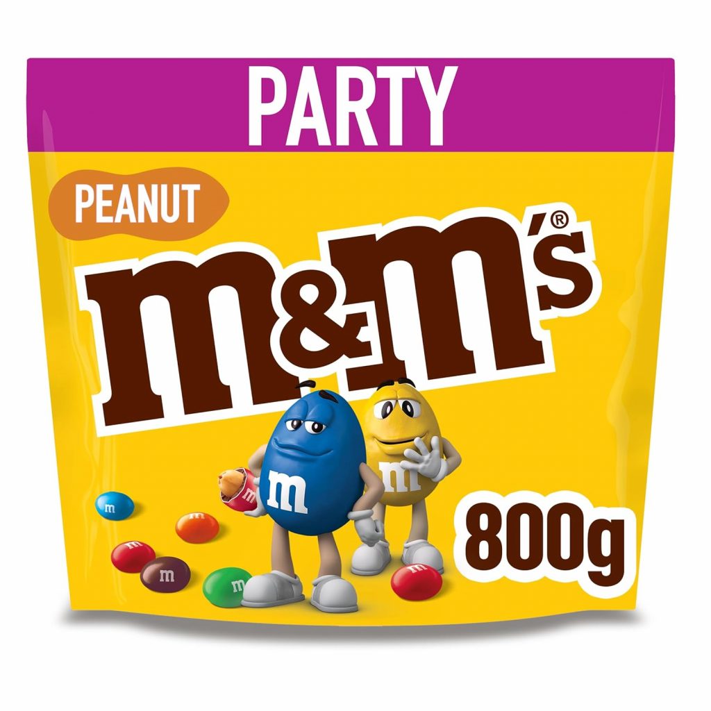 M&M’s Peanut Großpackung Schokolade, Knackige Schokolinsen mit bunter…