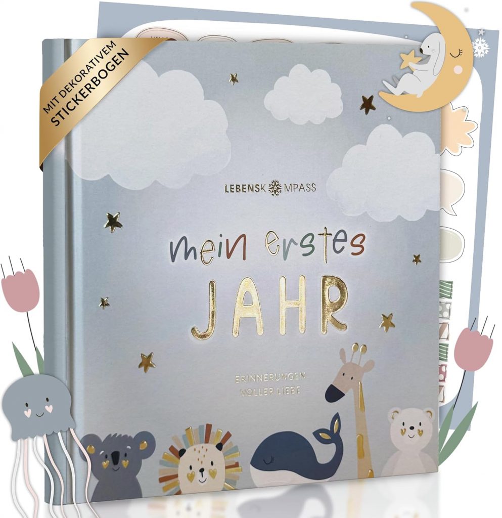 Lebenskompass Babyalbum Mein erstes Jahr "Air" mit &uuml;ber 75 Stickern &&hellip;