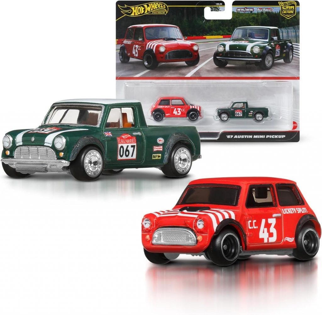 Hot Wheels Premium Car Culture 2er-Pack im Maßstab 1:64, Einzigartige Zusammenstellungen, Real Riders Reifen, Metall/Metall Karosserie, Spielzeug für Sammler, JBK