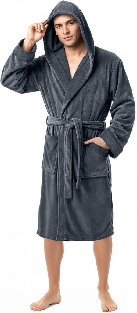 NY Threads Morgenmantel für Männer mit Kapuze, Kuschelig weich, Loungewear und…