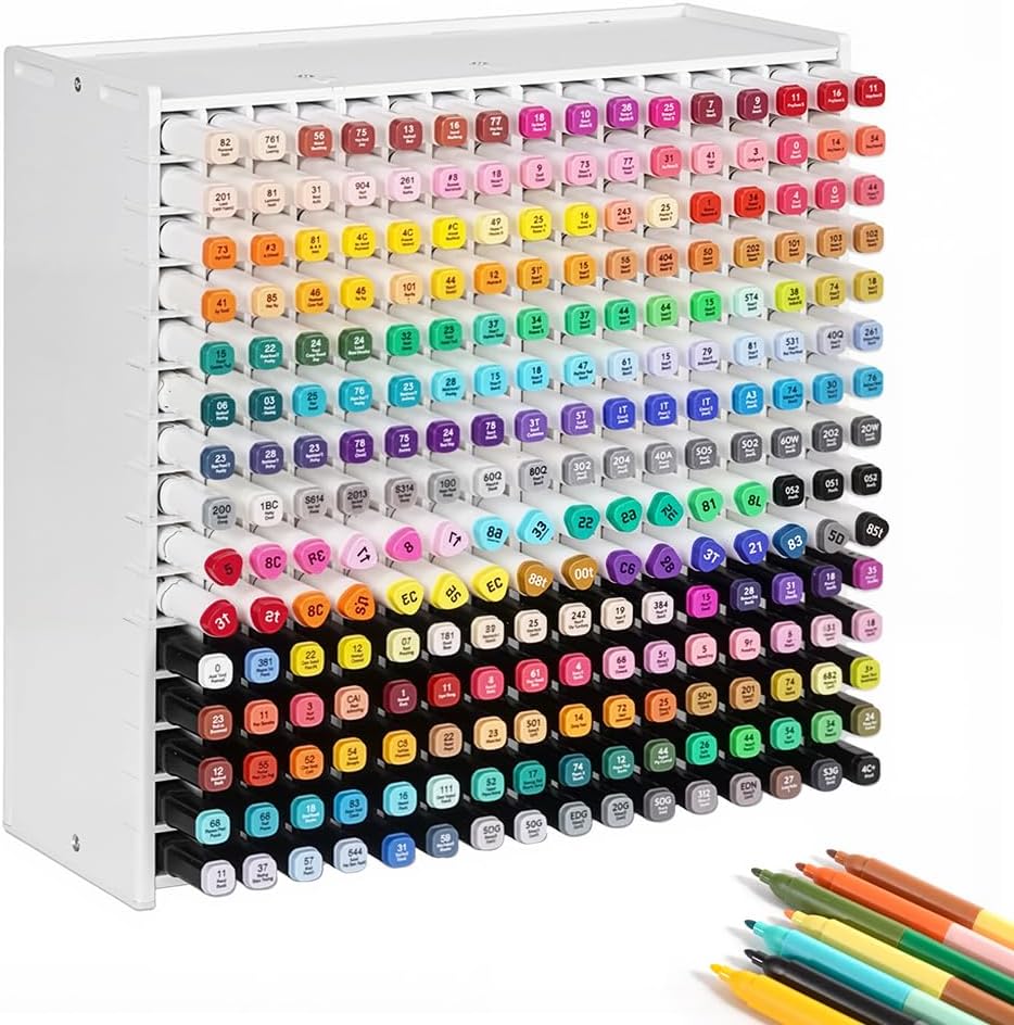 JNEYVIC Marker Stifte Organizer für 240 Markers Aufbewahrung Markerstifte Schreibtisch Stifthalter Buntstifte Marker Aufbewahrungsbox für Schreibwaren Zuhause Klassenzimmer Büro Schule