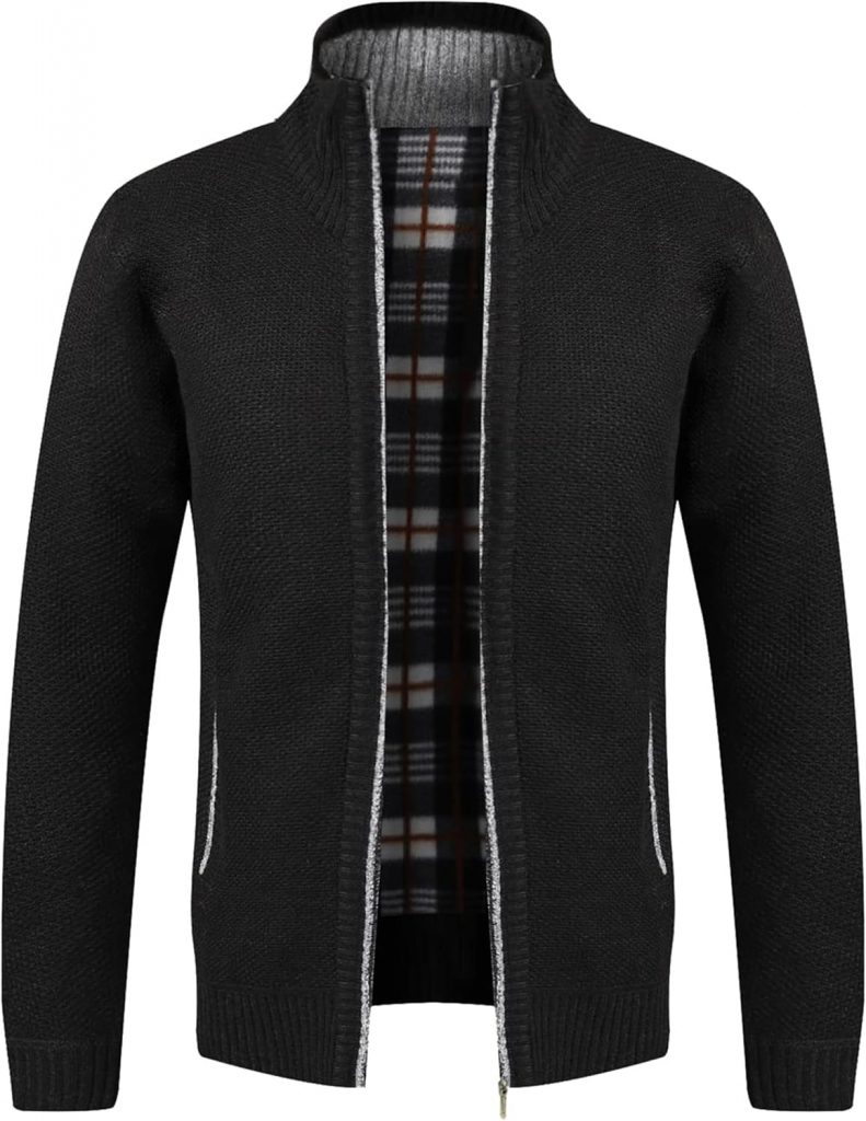 GLESTORE Strickjacke Herren Trachtenjacke Cardigan Fleecejacke Strickjacken für…