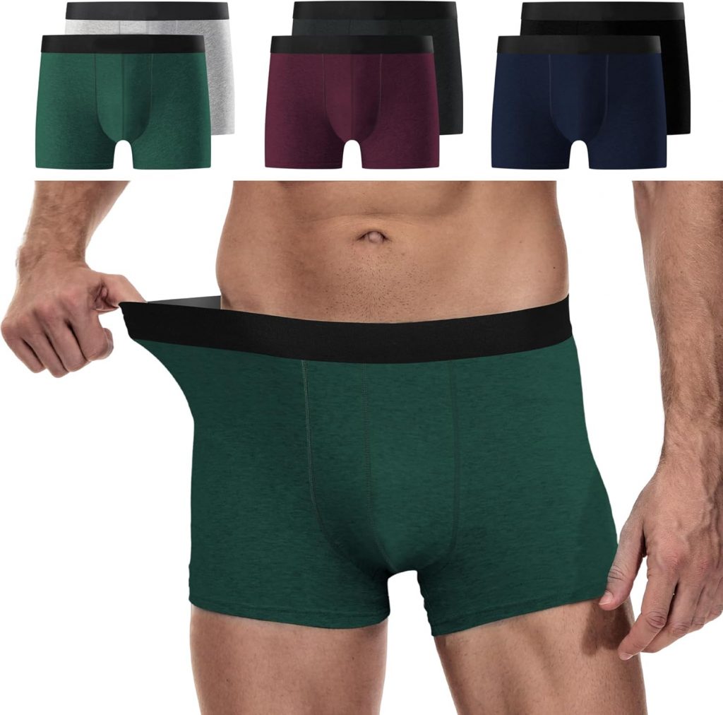 YouShow Boxershorts Herren 6 Pack Baumwolle Unterhosen Männer Ohne Kratzenden Zettel Retroshorts Unterwäsche Boxer Mehrfarbig XXL