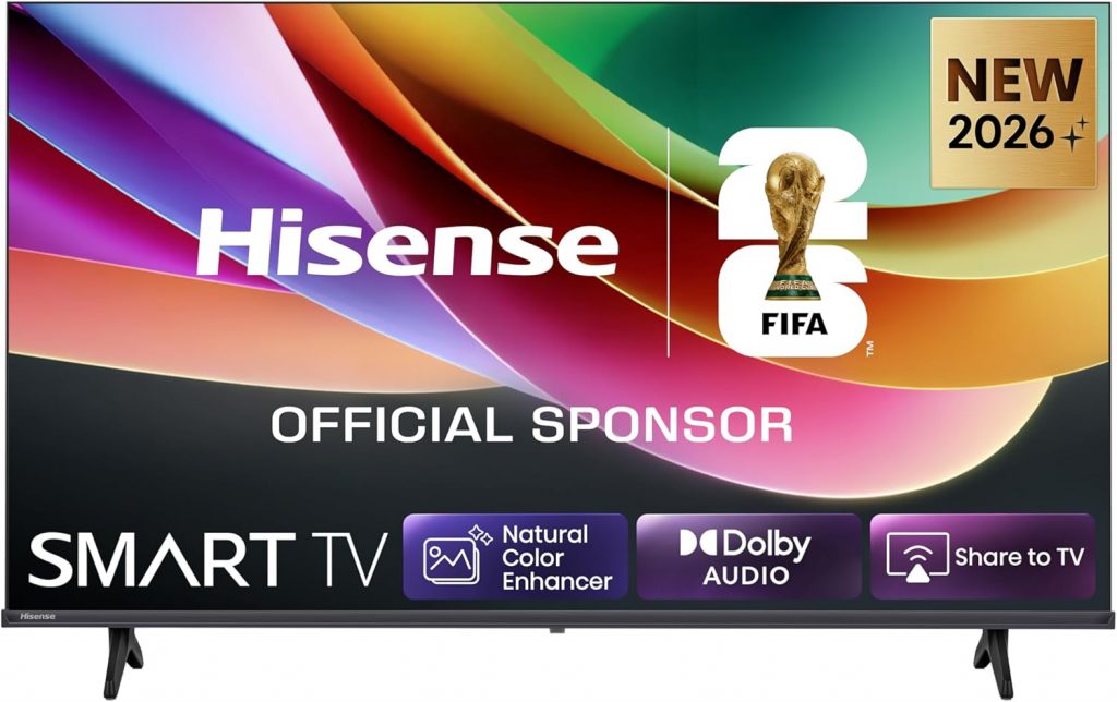 Hisense 40E4DS Fernseher 43 Zoll, 4K FHD Smart TV, Hi-View AI Engine, 60Hz Game…