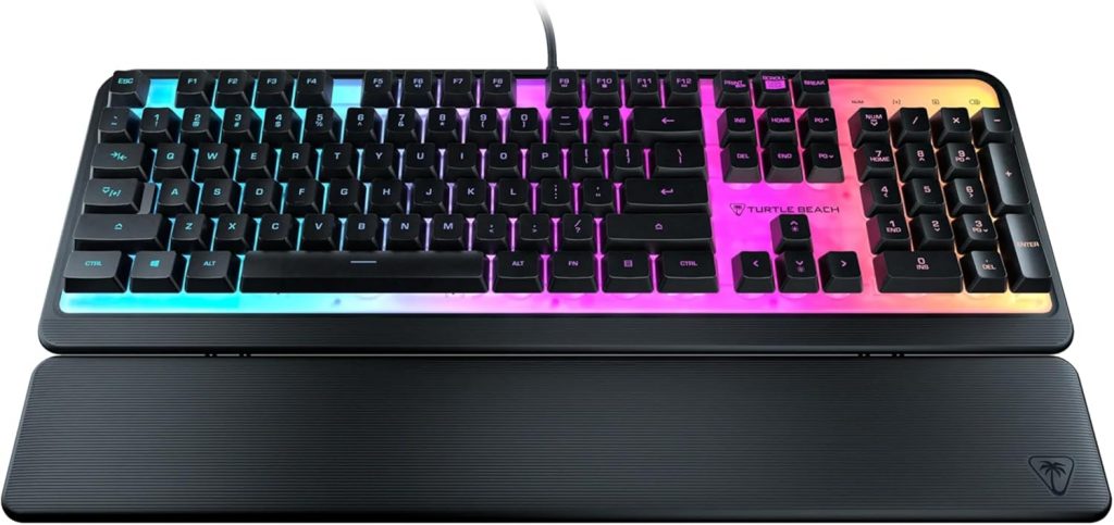 Turtle Beach Magma – Membrane RGB Gaming Keyboard mit Membrantasten, Advanced Anti-Ghosting, Easy-Shift Technologie, RGB-Beleuchtung, abnehmbare Handballenauflage